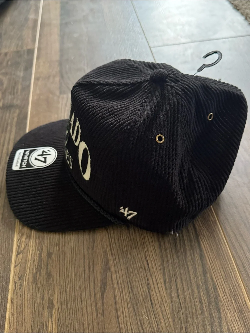 Colorado Rockies '47 Black Pitchout Rope Hitch Adjustable Hat